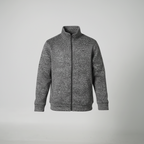 Black Melange Zipper Jacket