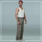 Premium Knit Denim Earth Toned Grey Pockets Trouser