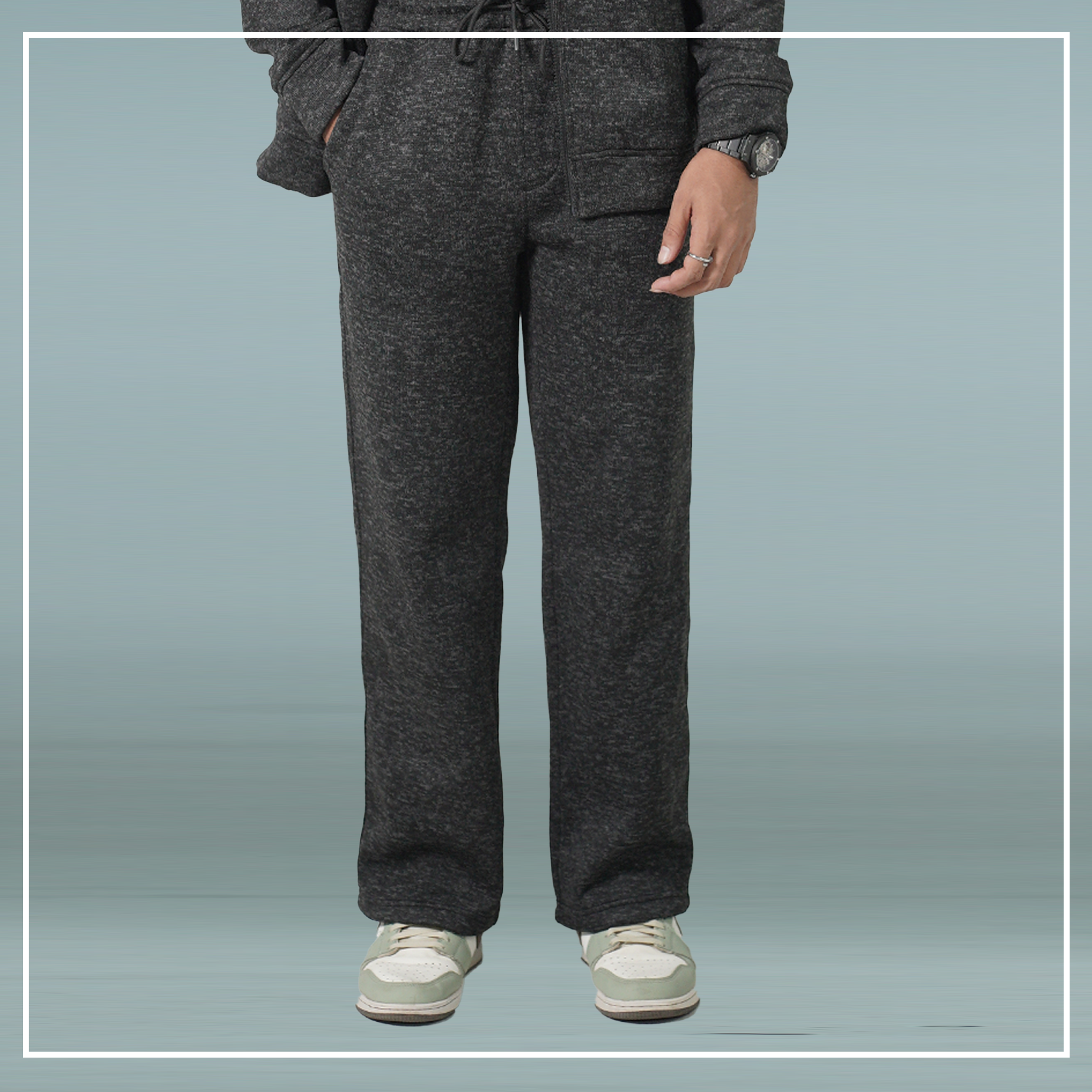 Premium Black Melange Colour Trouser