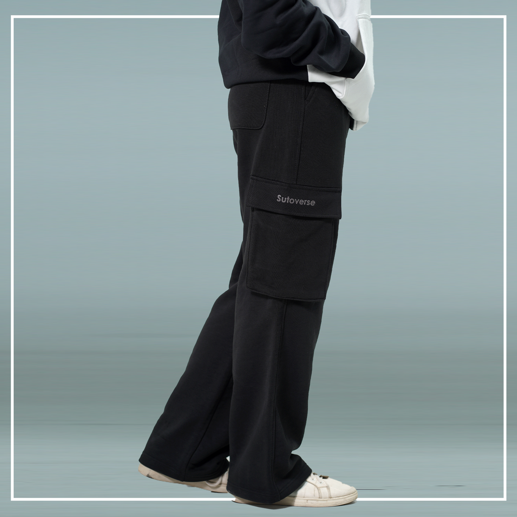 Premium Cotton Black Pockets Trouser