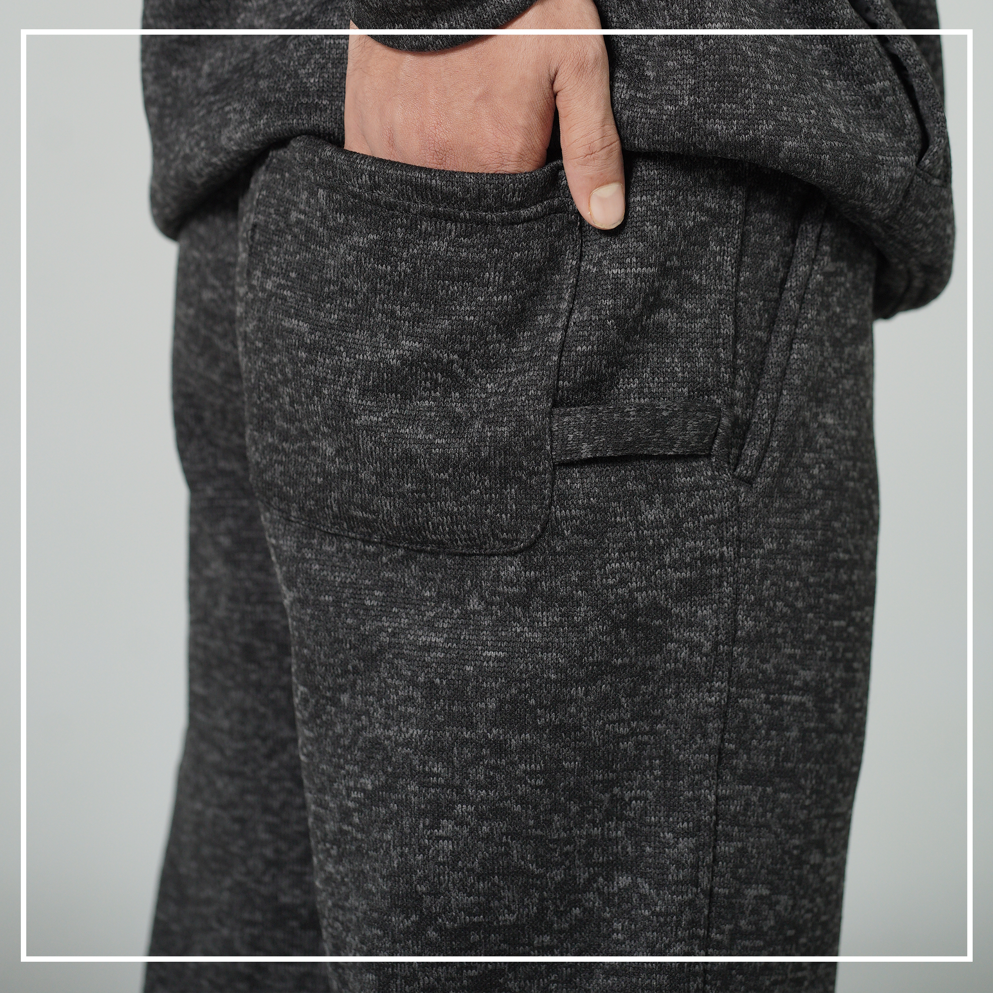 Premium Black Melange Colour Trouser