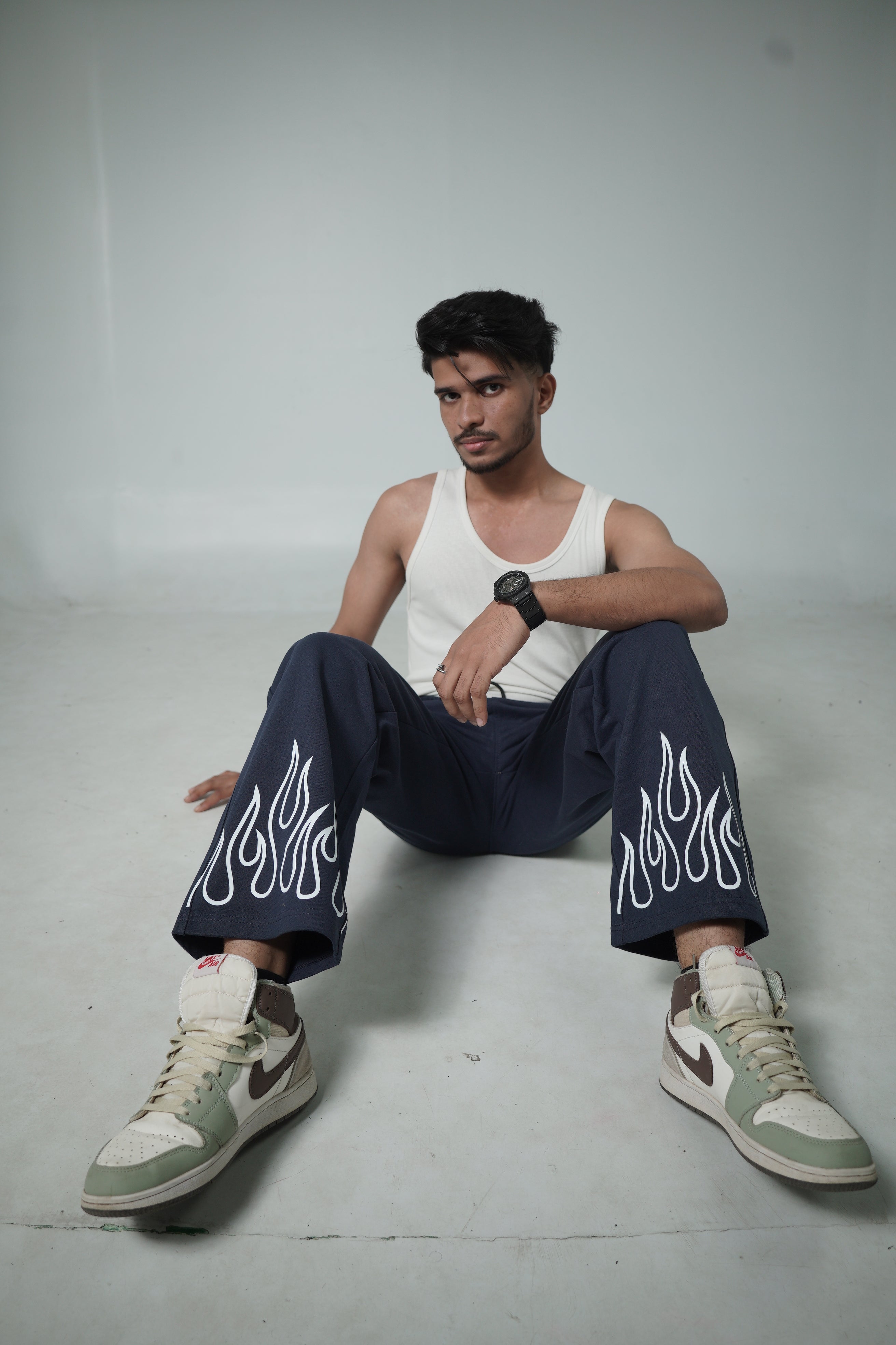 Premium Terry Cotton Navy Flame Trouser