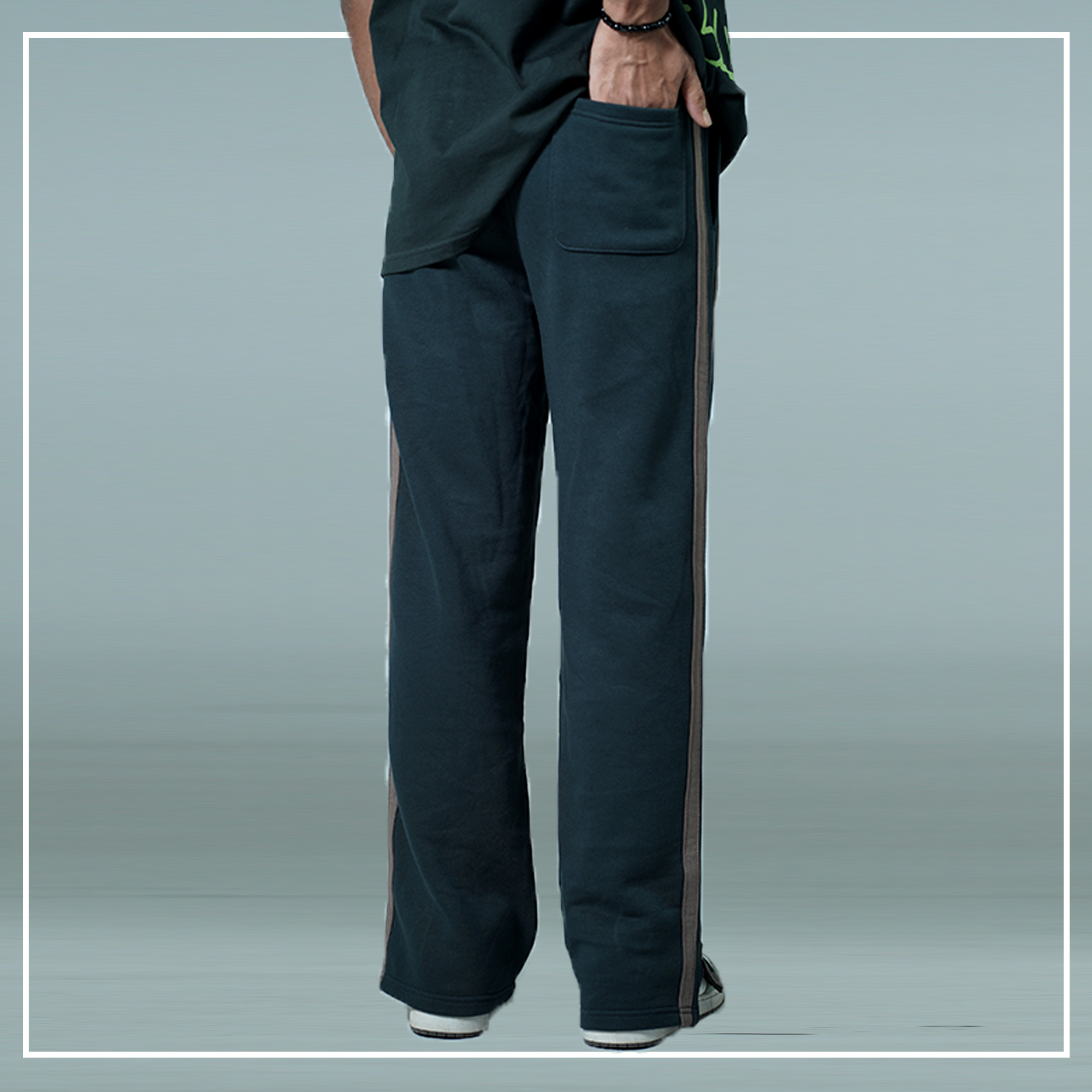 Premium Terry Cotton Deep Green Sideline Trouser