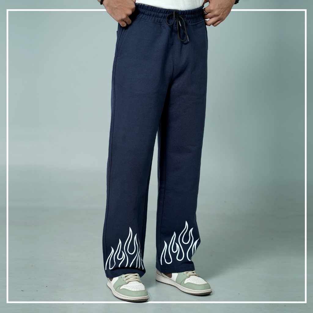 Premium Terry Cotton Navy Flame Trouser