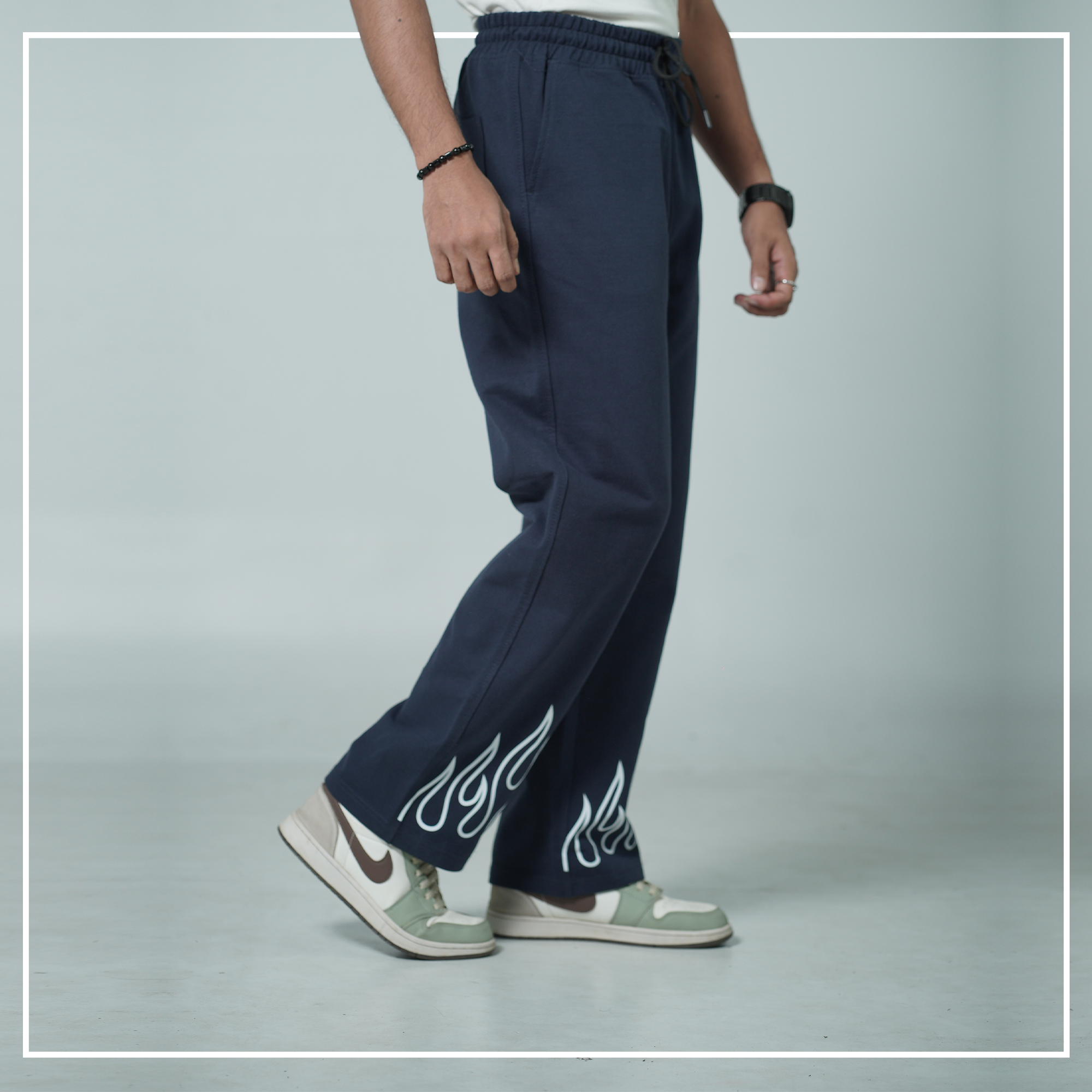 Premium Terry Cotton Navy Flame Trouser
