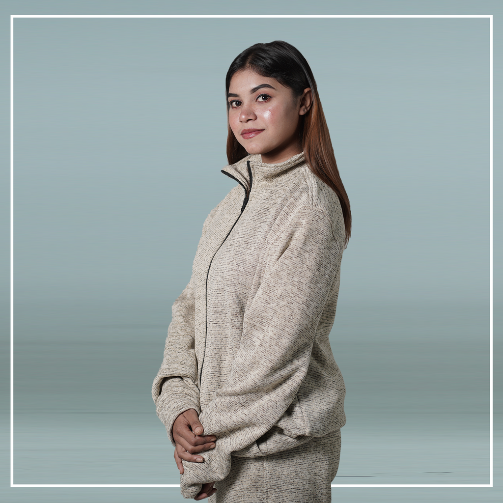 Warm Cream Zipper Jacket