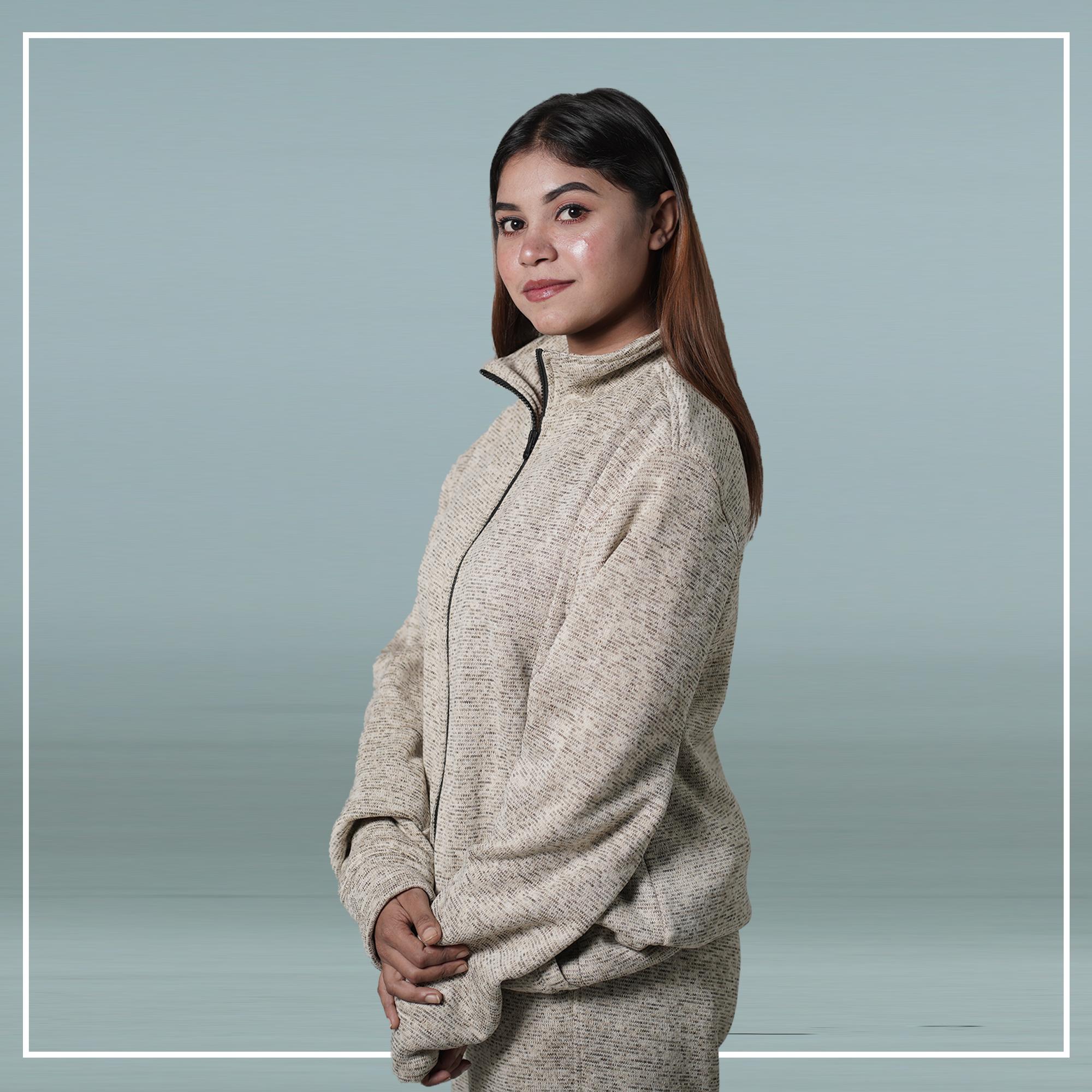 Warm Cream Zipper Jacket