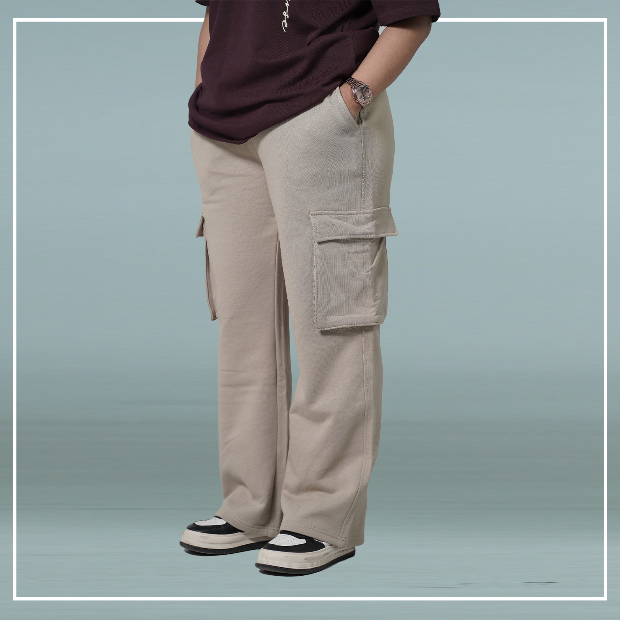 Premium Terry Cotton Warm Beige pocket Trouser